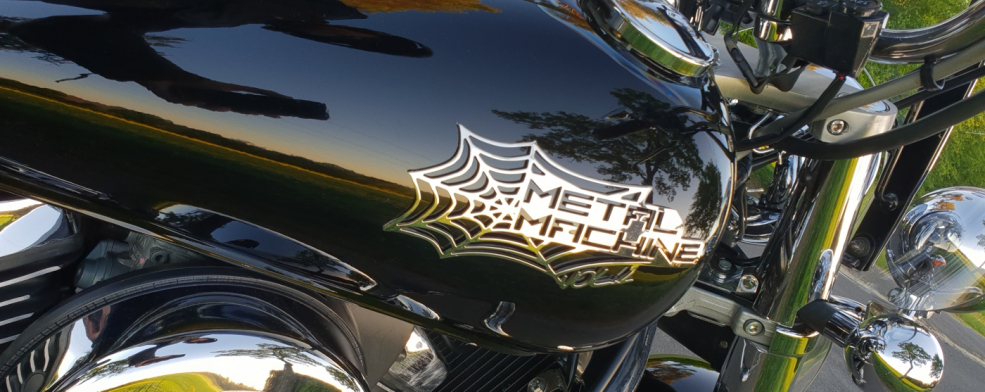 Edelstahl Schriftzug fr Motorrad Tank, Hochglanz Poliert